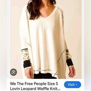 We the Free Loving Leopard waffle knit top